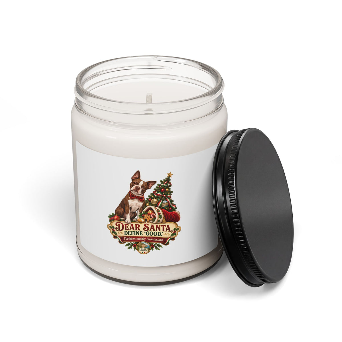 Dear Santa Dog Christmas Scented Soy Candle — 9oz Holiday Gift Candle