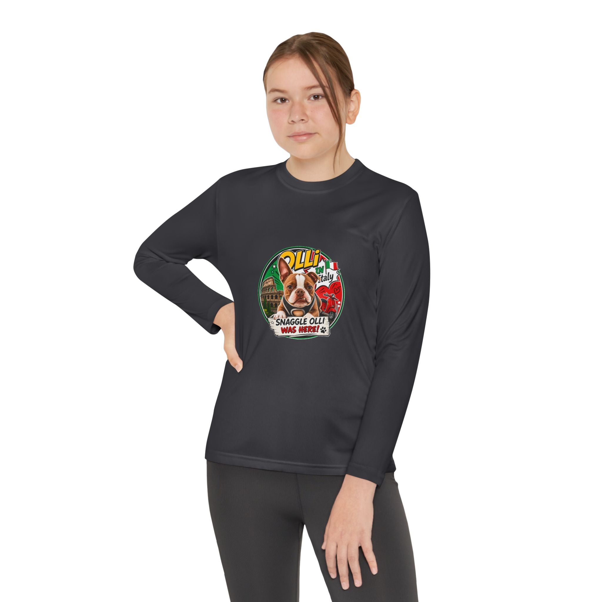 Youth Long Sleeve Tee — "Olli" Snaggle Graphic TEE