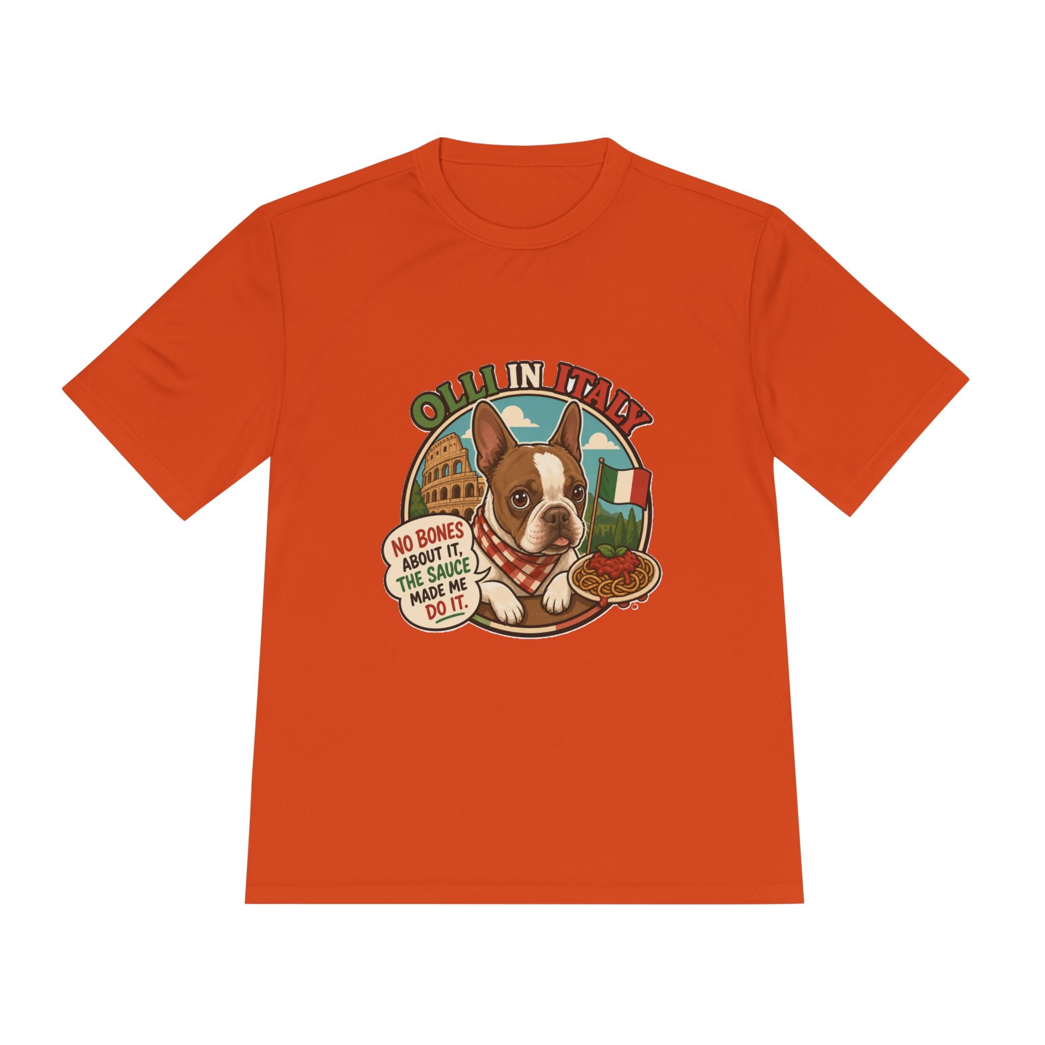 Olli In Italy Boston Terrier Tee | Italian Food Pizza Dog Design