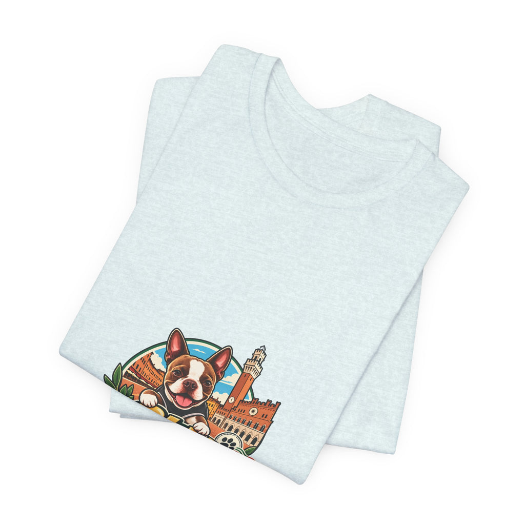 Olli in Italy Siena Boston Terrier Unisex T-Shirt | Italy Travel Tee