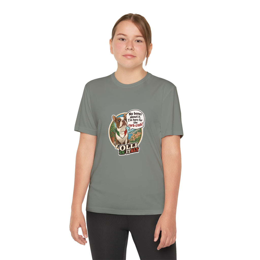 Youth Competitor Tee - 'Ollie the Boston Terrier' Funny Kids Racing Shirt