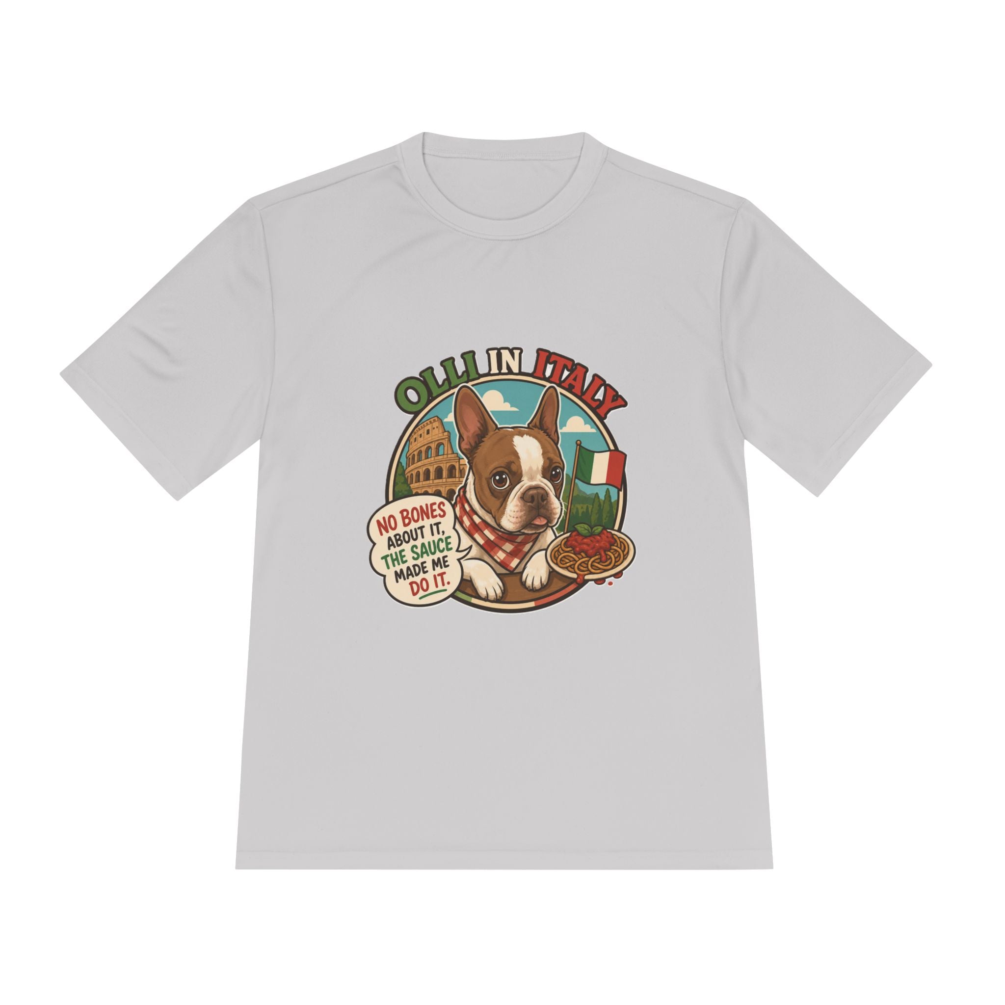 Olli In Italy Boston Terrier Tee | Italian Food Pizza Dog Design