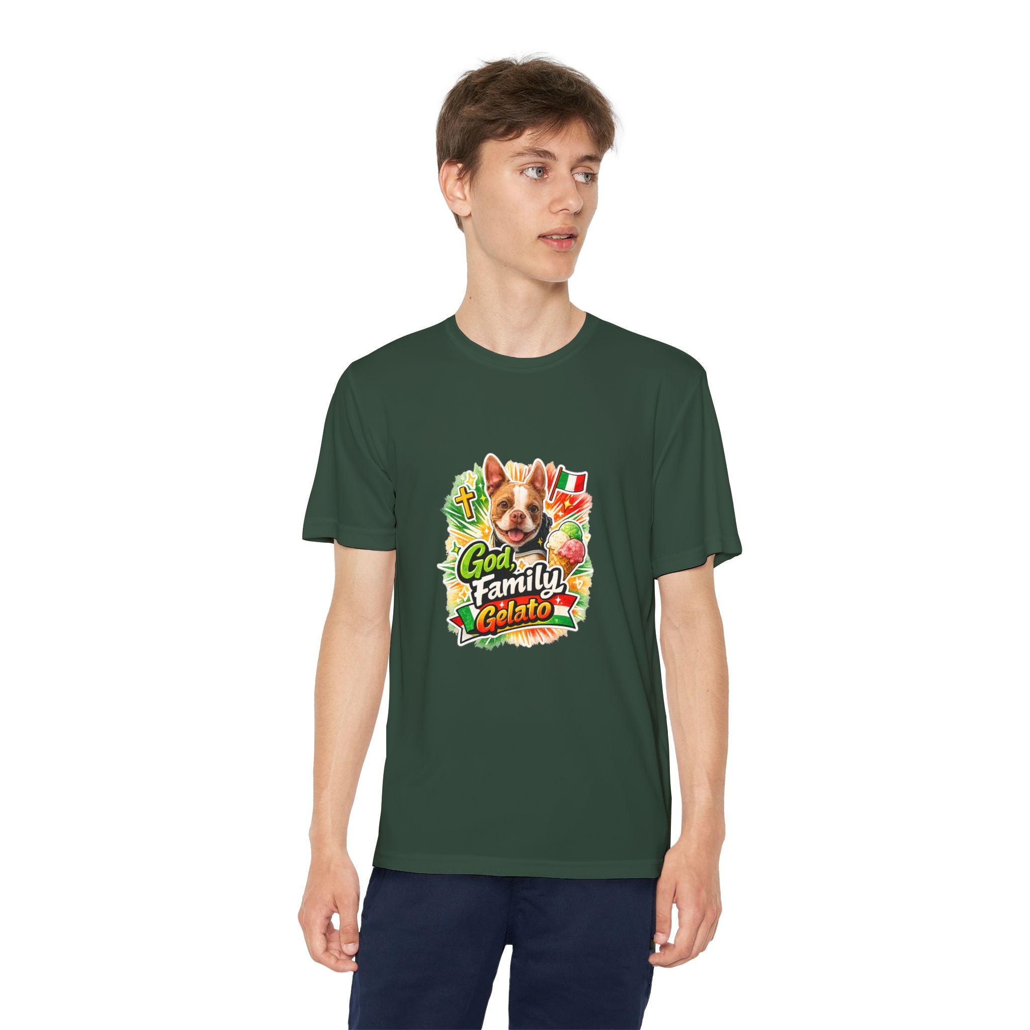 Youth Graphic Tee — 'God, Family, Gelato' Dog Logo