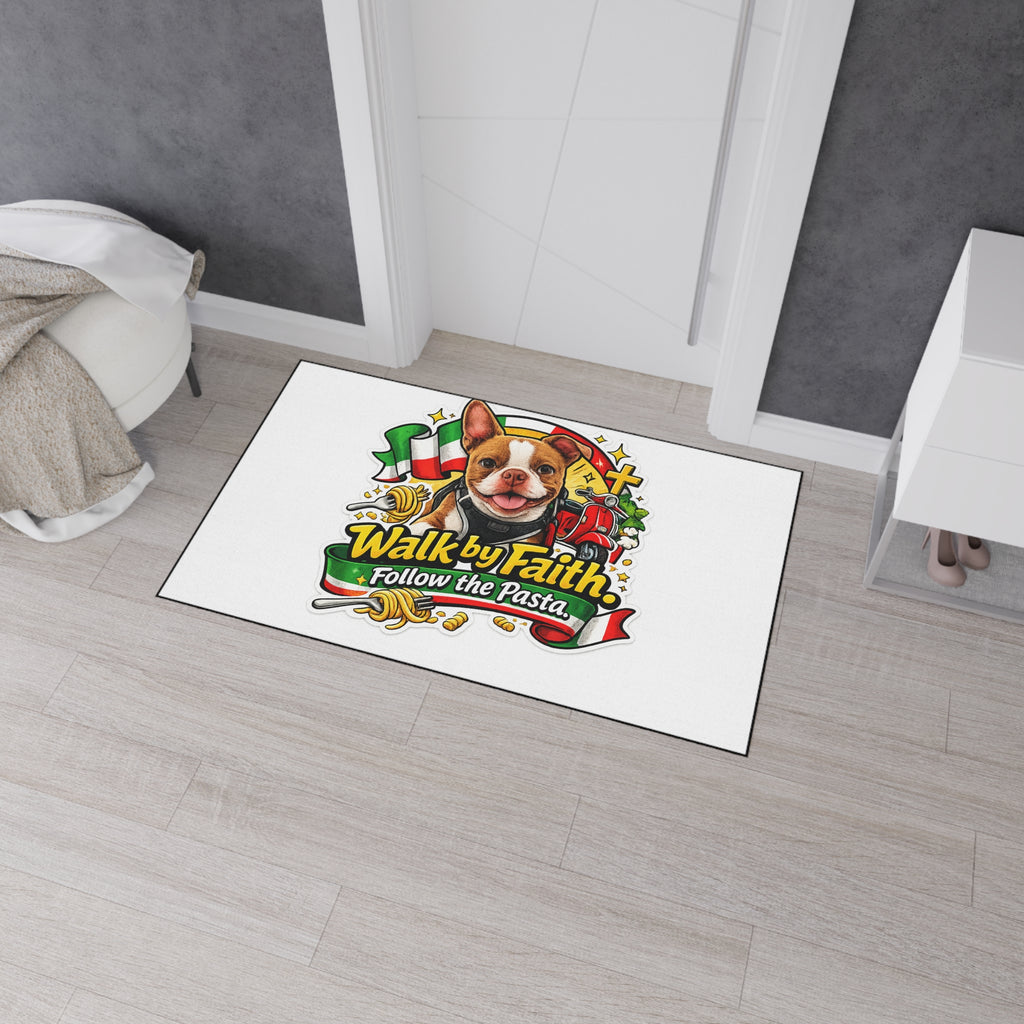 Walk by Faith Follow the Pasta Floor Mat | Italian Dog Design