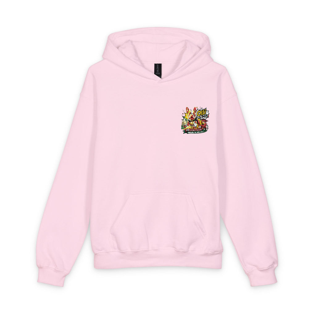 Olli the Boston Terrier Kids Hoodie with Colorful Confetti Pocket Print