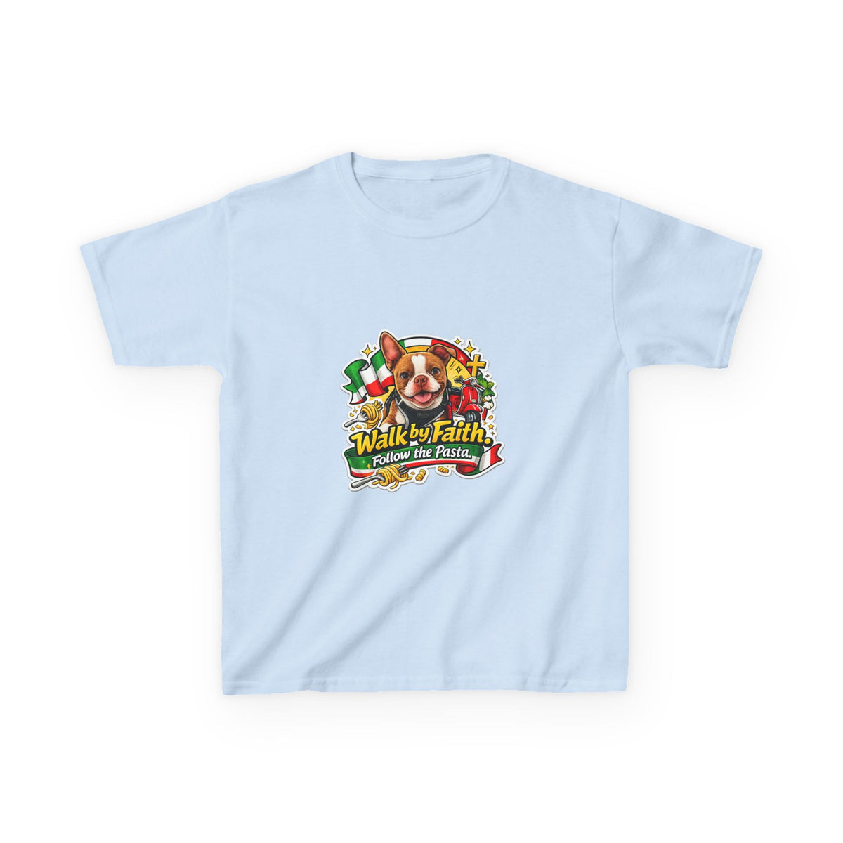 Kids Boston Terrier Walk by Faith Graphic Tee