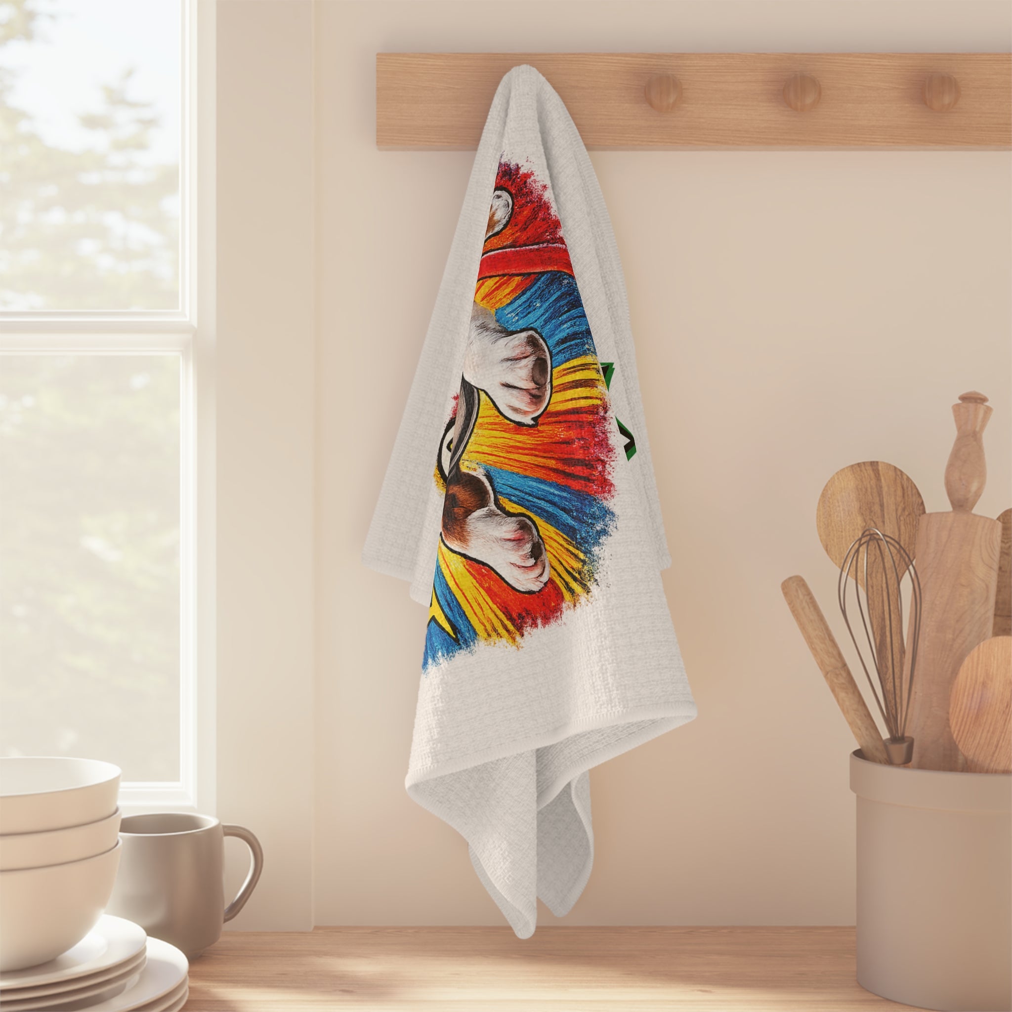 Boston Terrier Superhero Microfiber Tea Towel | Olli in Italy Comic Art
