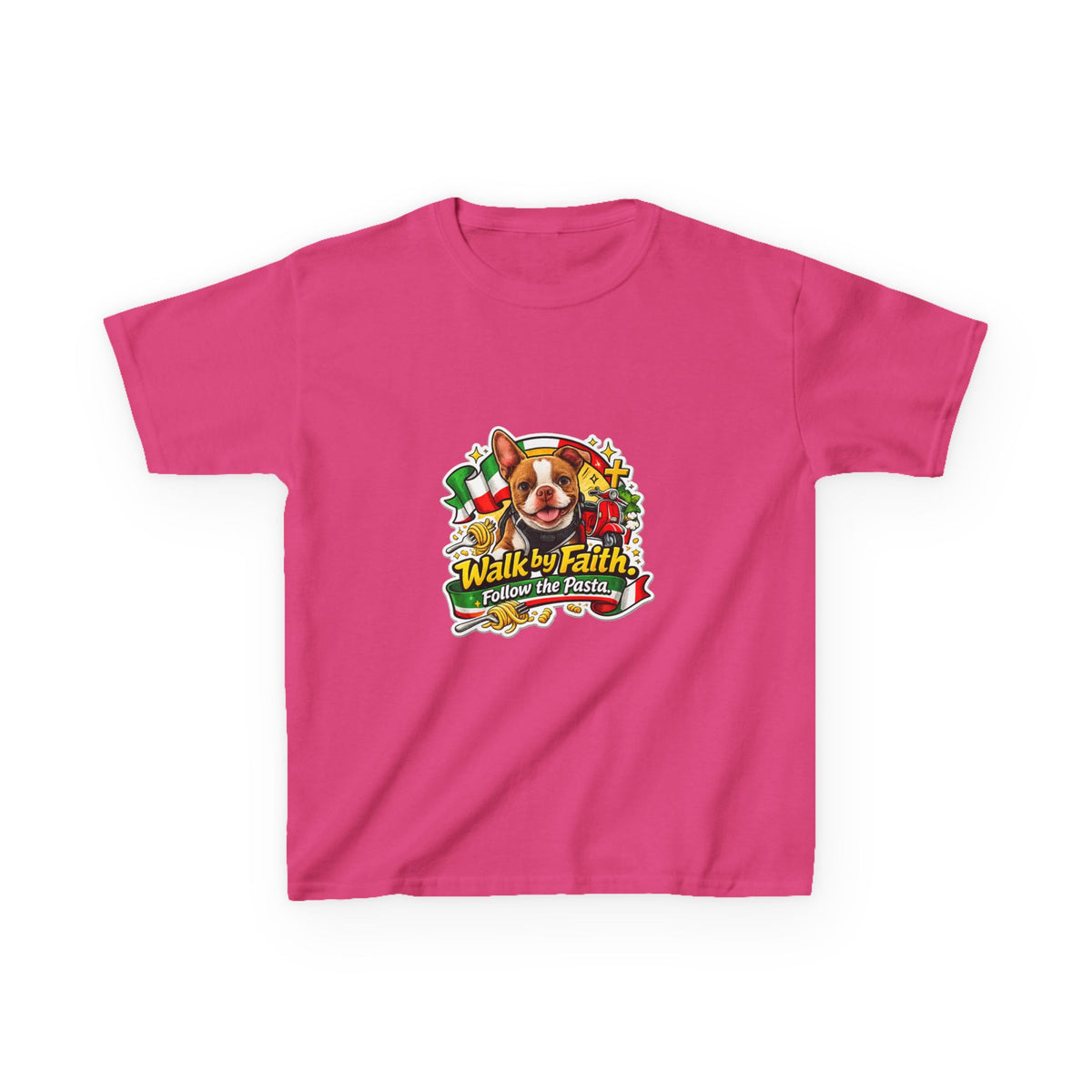 Kids Boston Terrier Walk by Faith Graphic Tee