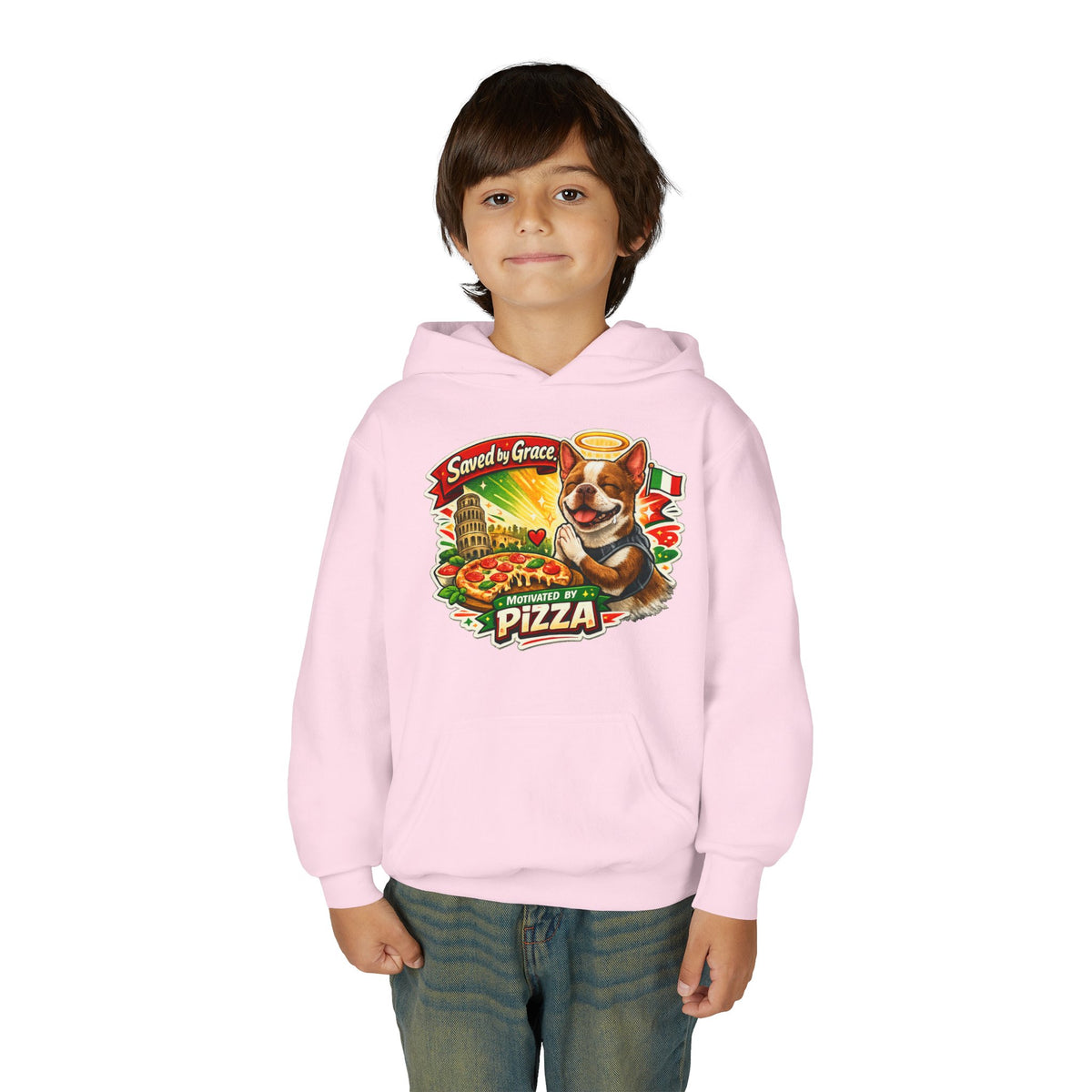 Olli the Boston Terrier Pizza Adventure Hoodie | My Nose Says This Way sweatshirt