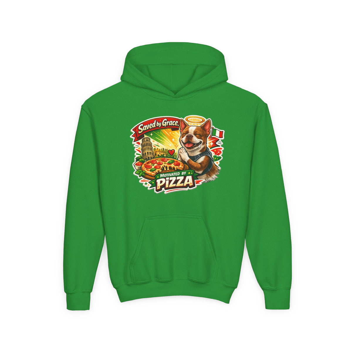 Olli the Boston Terrier Pizza Adventure Hoodie | My Nose Says This Way sweatshirt