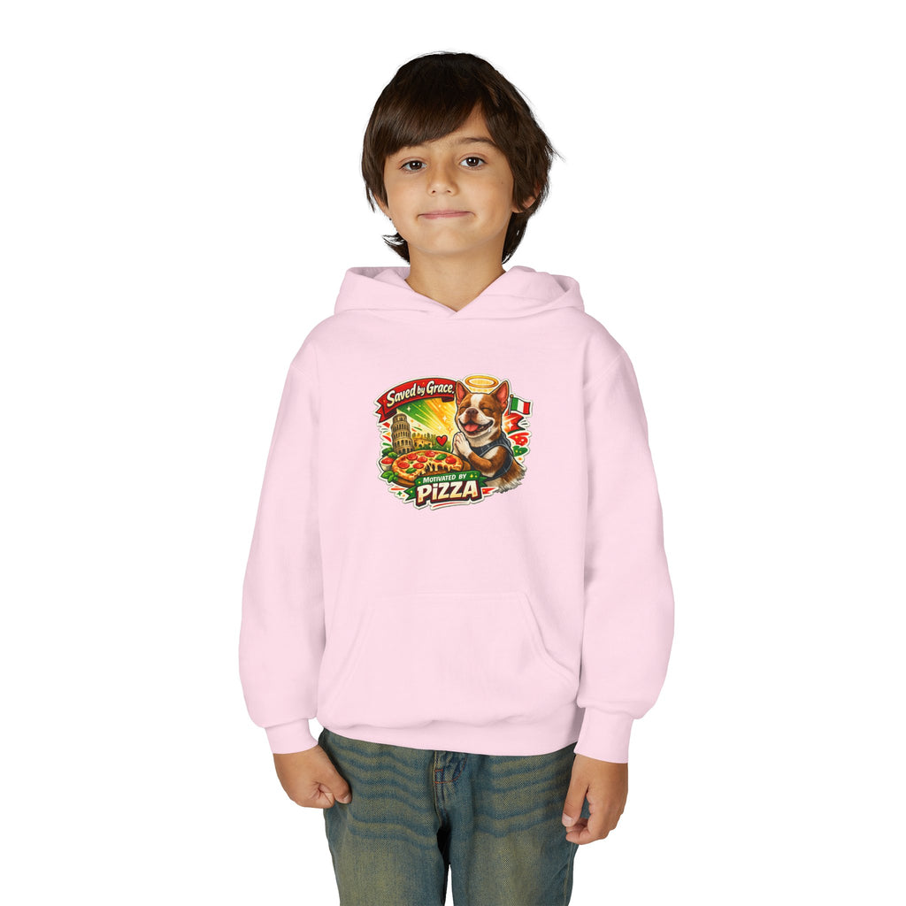 Youth Hoodie — Olli in Italy Pizza Dog Graphic Sweatshirt