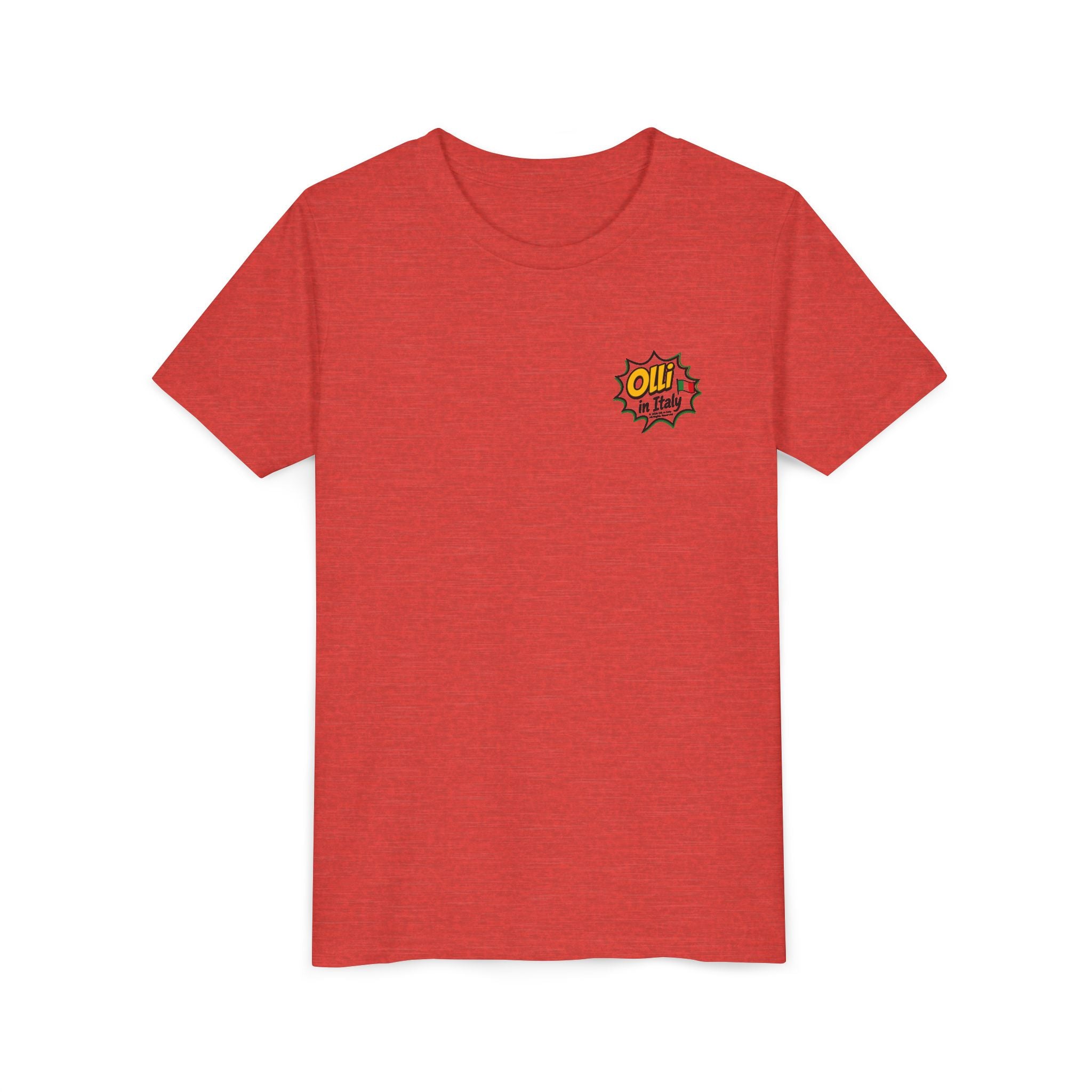 Kids' Pizza Olli the Boston Terrier in Italy Tee — "Saved by Grace" Funny Italian Pizza Youth Shirt