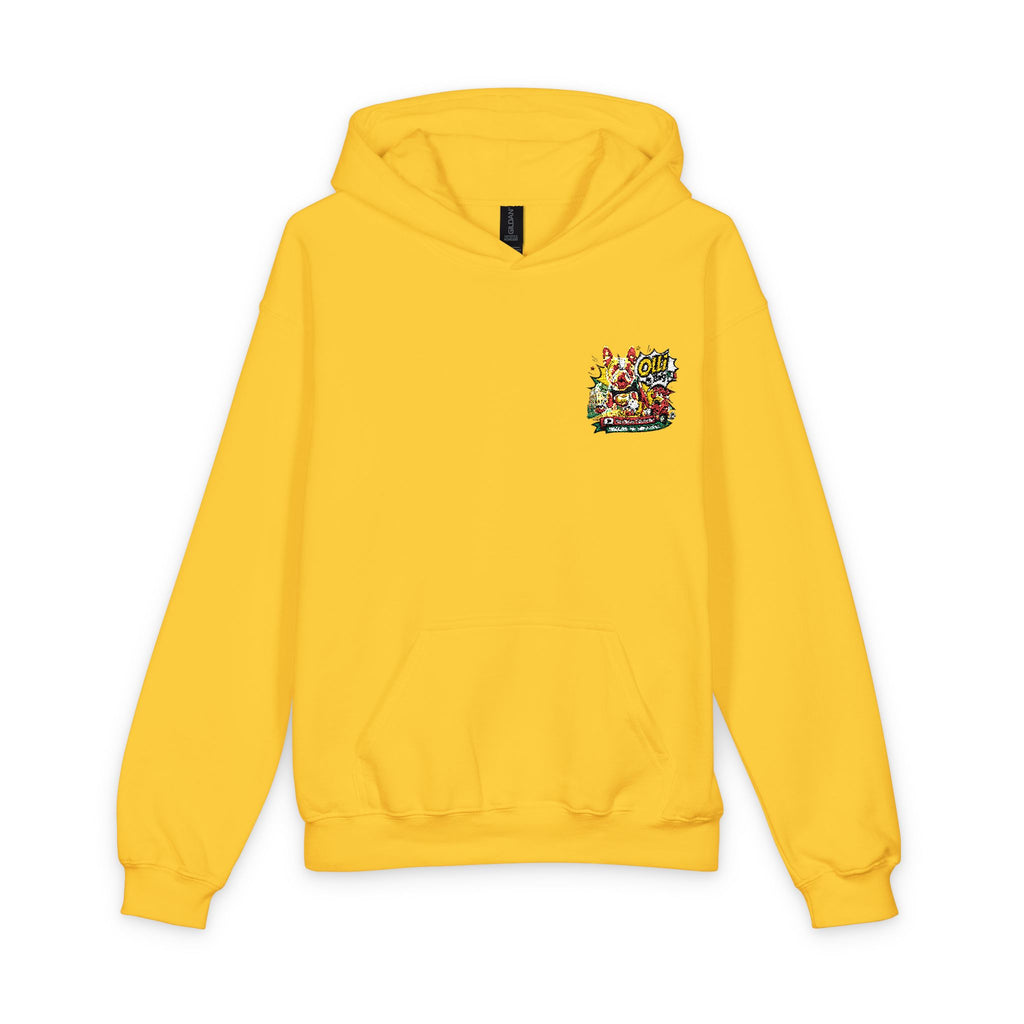 Olli the Boston Terrier Kids Hoodie with Colorful Confetti Pocket Print