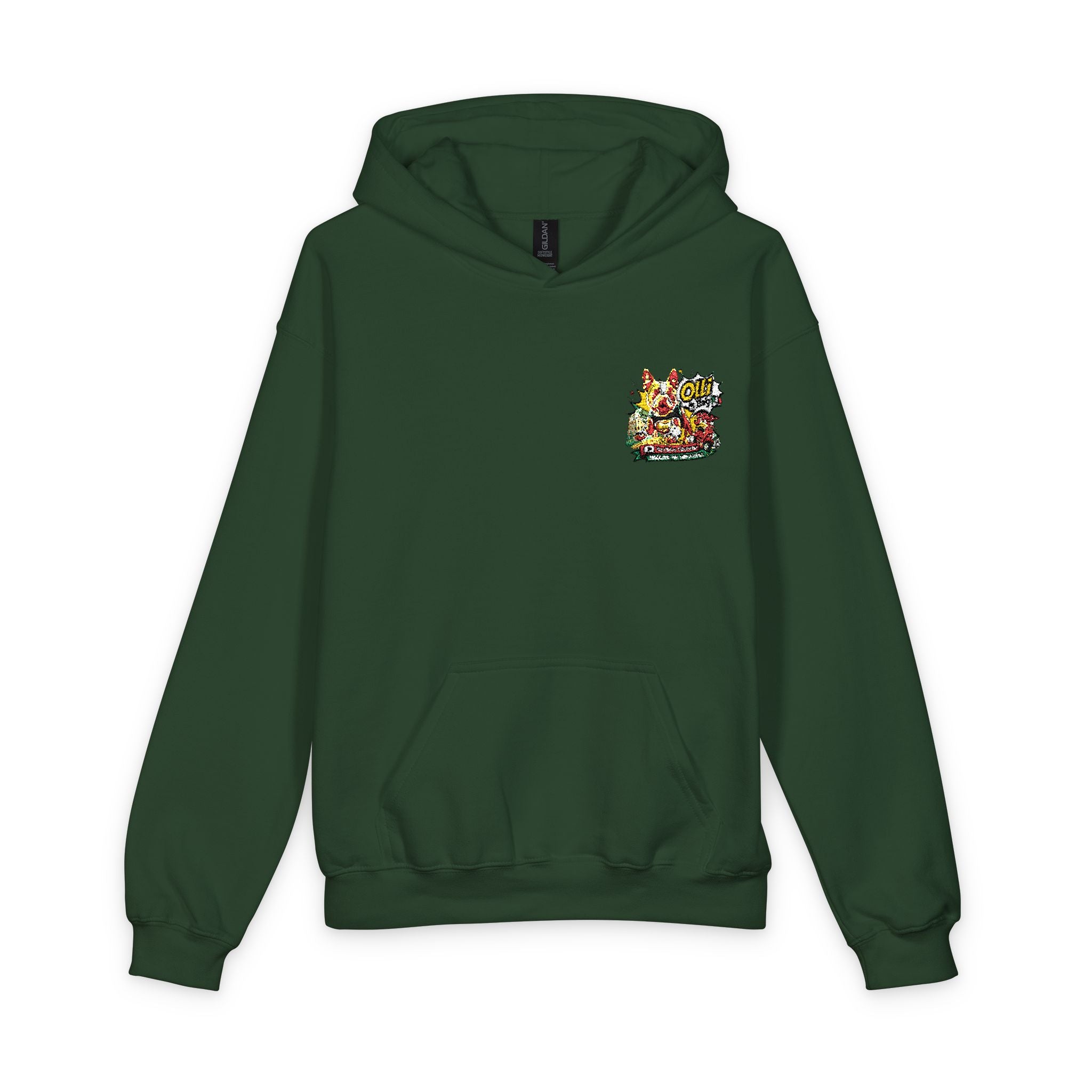 Olli the Boston Terrier Kids Hoodie with Colorful Confetti Pocket Print