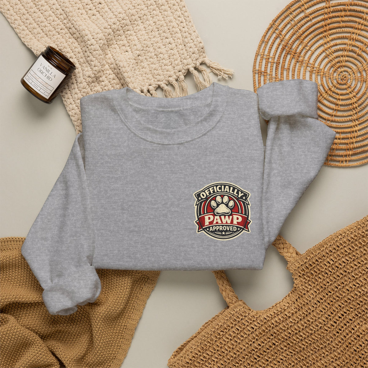 Olli The Boston Terrier Officially Licensed 'Pawp Approved' Crest Crewneck Sweatshirt