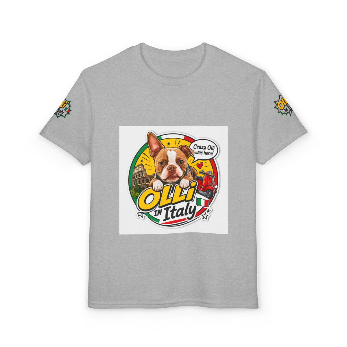 Youth T-Shirt – Crazy Olli Boston Terrier in Italy Graphic