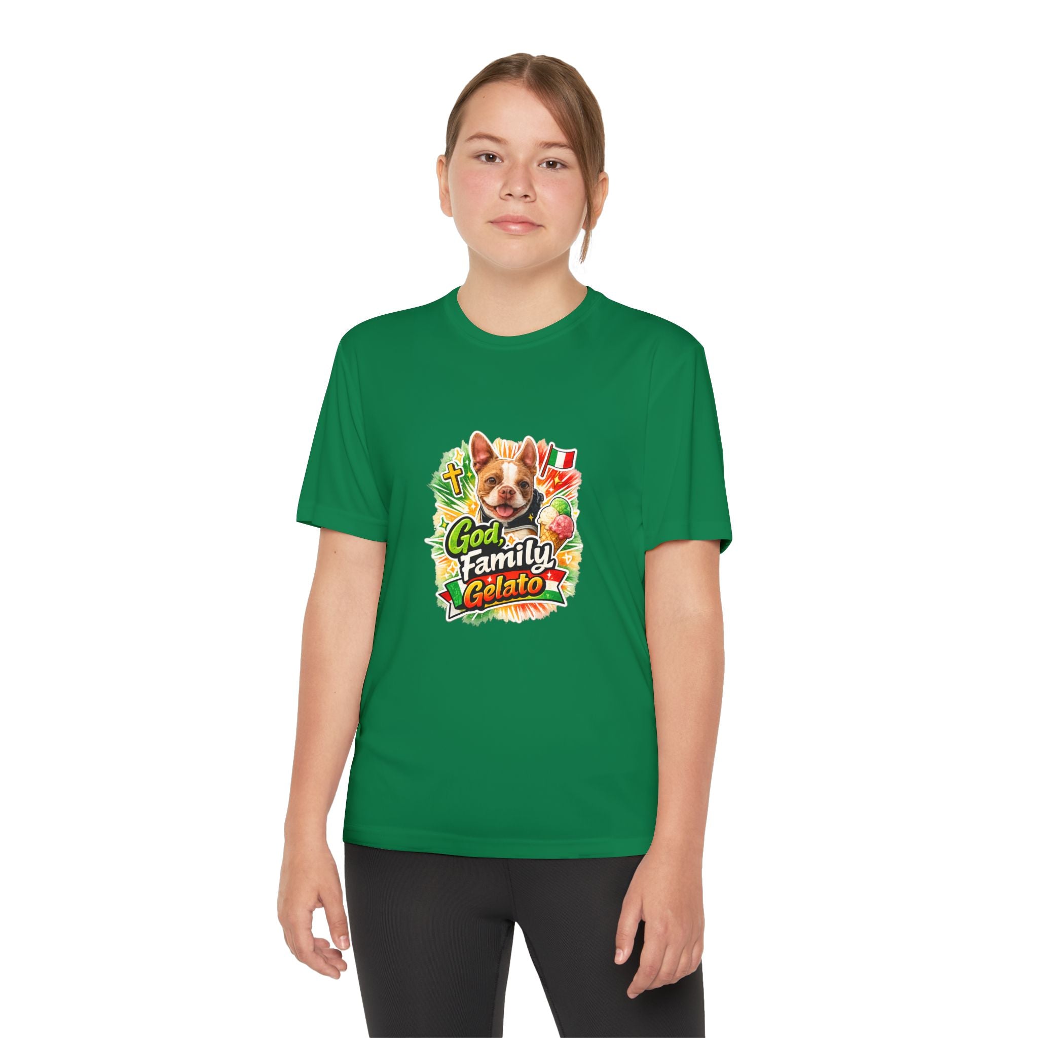 Youth Graphic Tee — 'God, Family, Gelato' Dog Logo