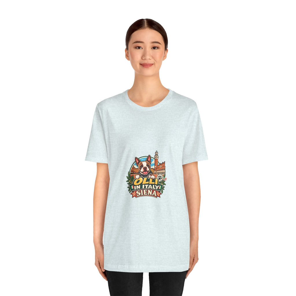 Olli in Italy Siena Boston Terrier Unisex T-Shirt | Italy Travel Tee