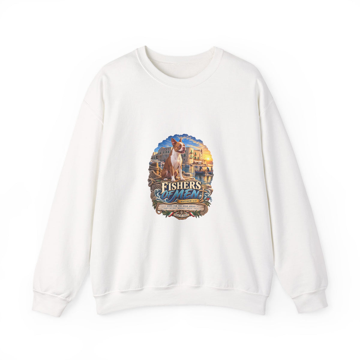 Fisherman Crewneck Sweatshirt – Vintage Coastal Fishing Graphic