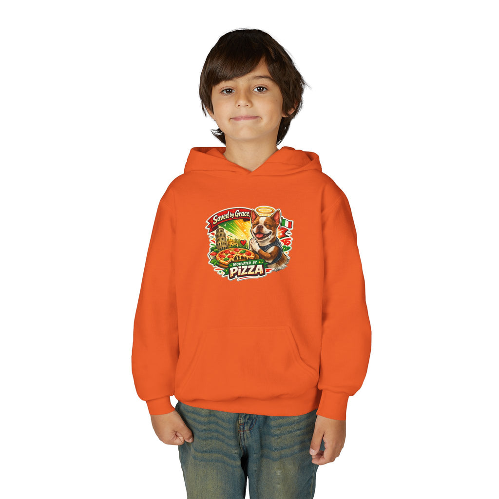 Youth Hoodie — Olli in Italy Pizza Dog Graphic Sweatshirt