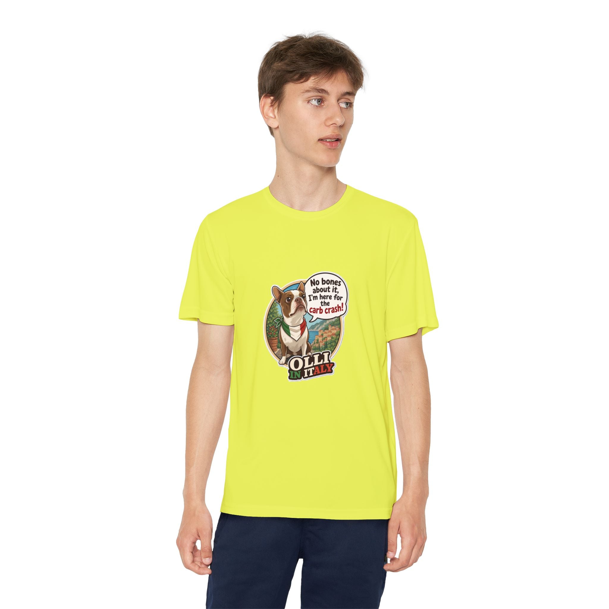 Youth Competitor Tee - 'Ollie the Boston Terrier' Funny Kids Racing Shirt