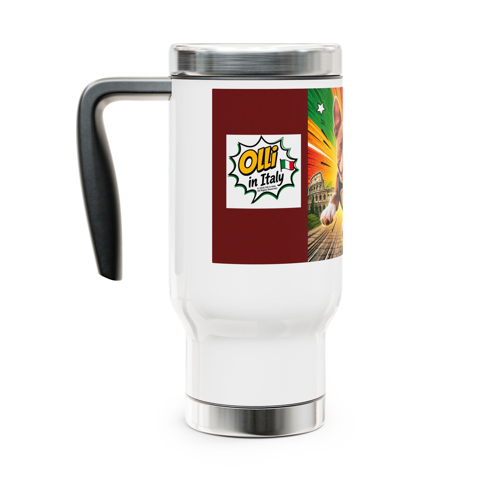 Stainless Steel Travel Mug with Handle, 14oz