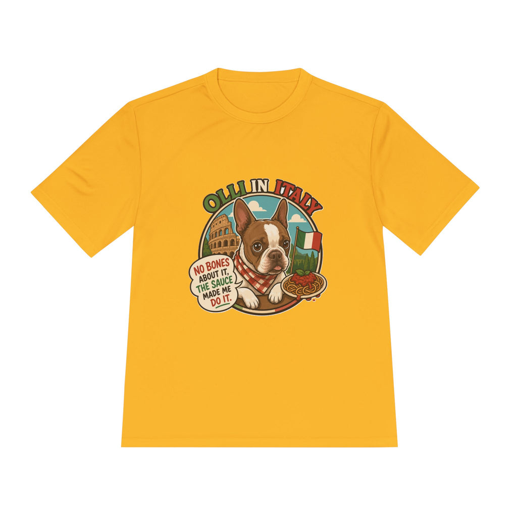 Olli In Italy Boston Terrier Tee | Italian Food Pizza Dog Design