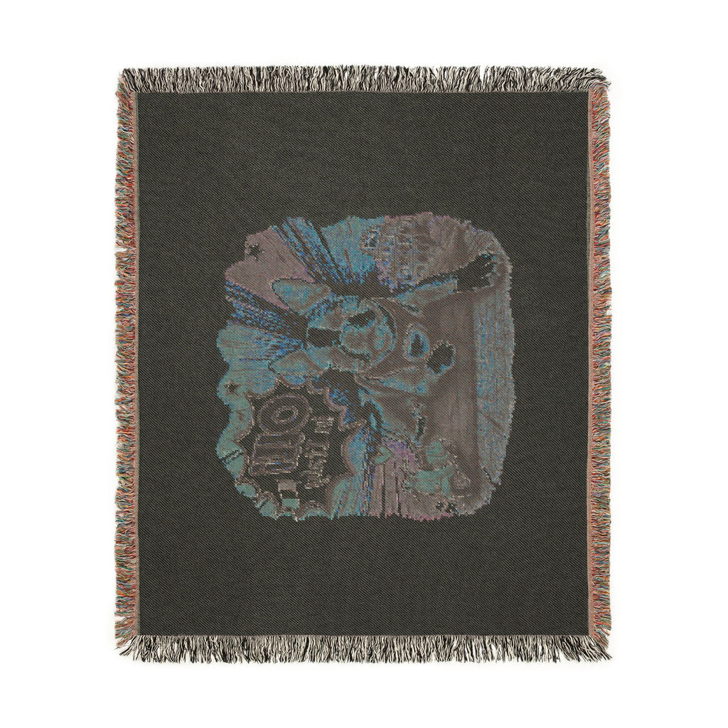 Olli in Italy dog illustration Woven Blanket | travel retro pet throw