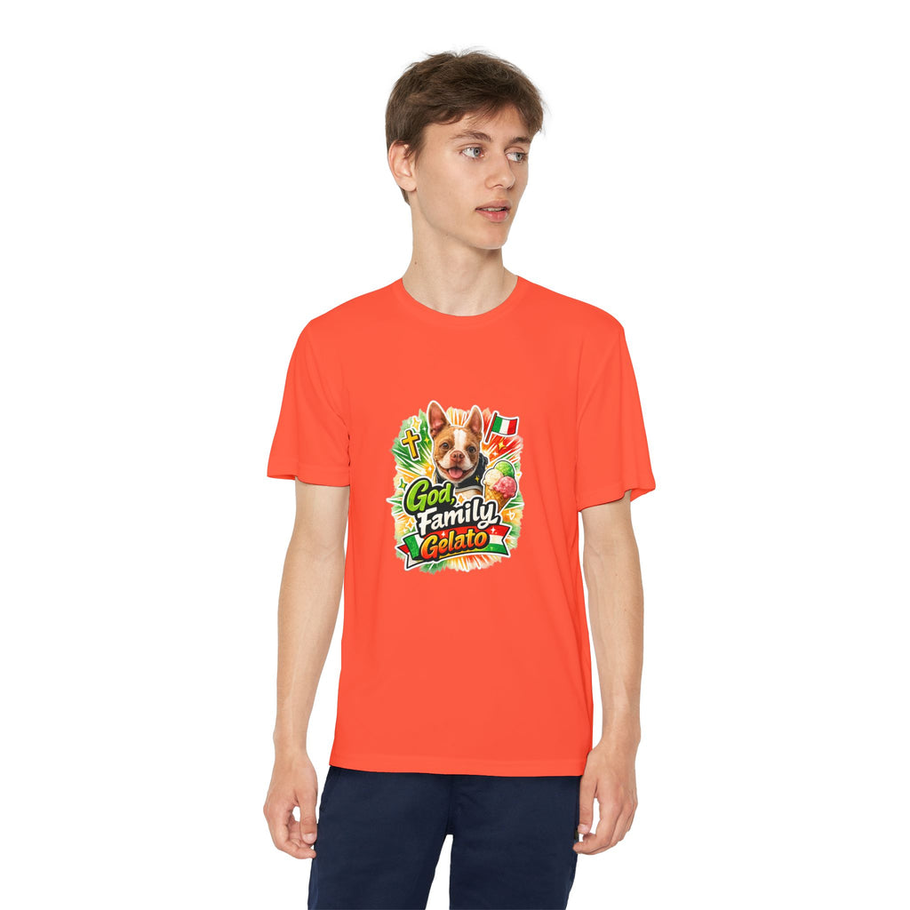 Youth Graphic Tee — 'God, Family, Gelato' Dog Logo