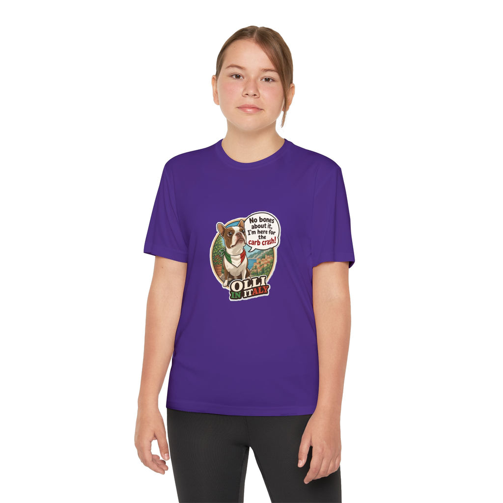 Youth Competitor Tee - 'Ollie the Boston Terrier' Funny Kids Racing Shirt