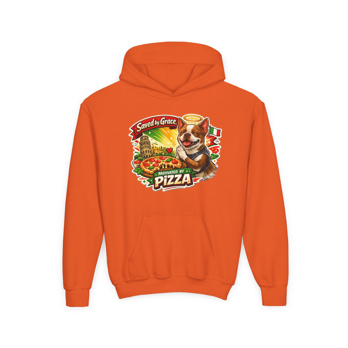 Olli the Boston Terrier Pizza Adventure Hoodie | My Nose Says This Way sweatshirt