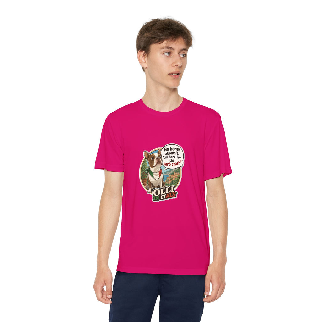 Youth Competitor Tee - 'Ollie the Boston Terrier' Funny Kids Racing Shirt