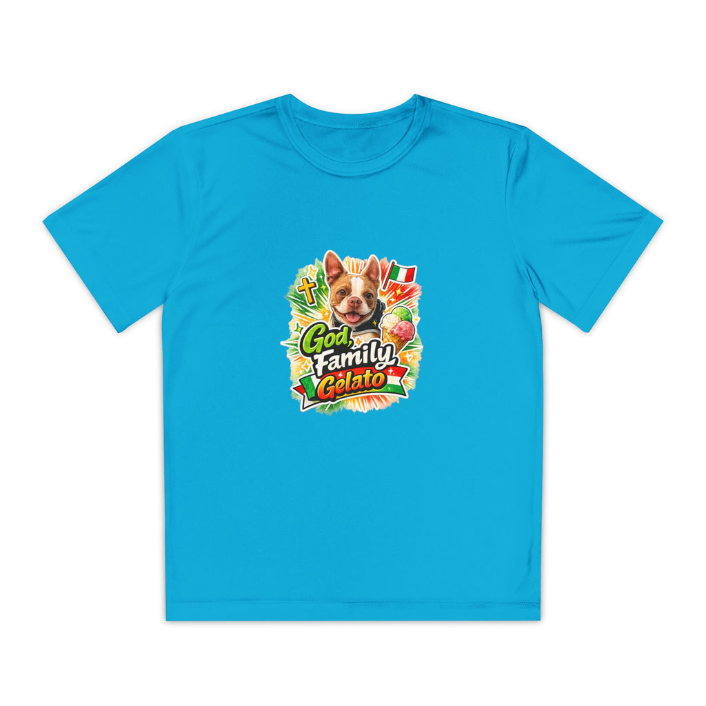 Youth Graphic Tee — 'God, Family, Gelato' Dog Logo