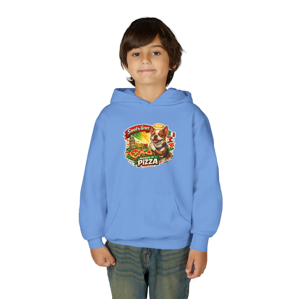Youth Hoodie — Olli in Italy Pizza Dog Graphic Sweatshirt