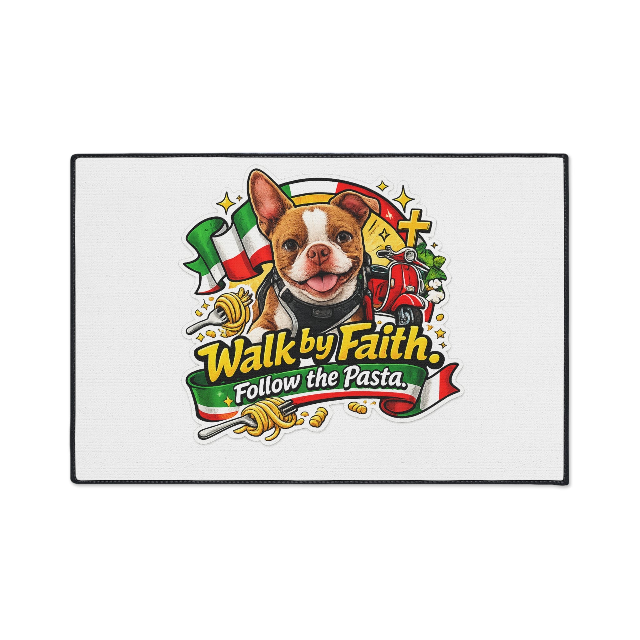 Walk by Faith Follow the Pasta Floor Mat | Italian Dog Design