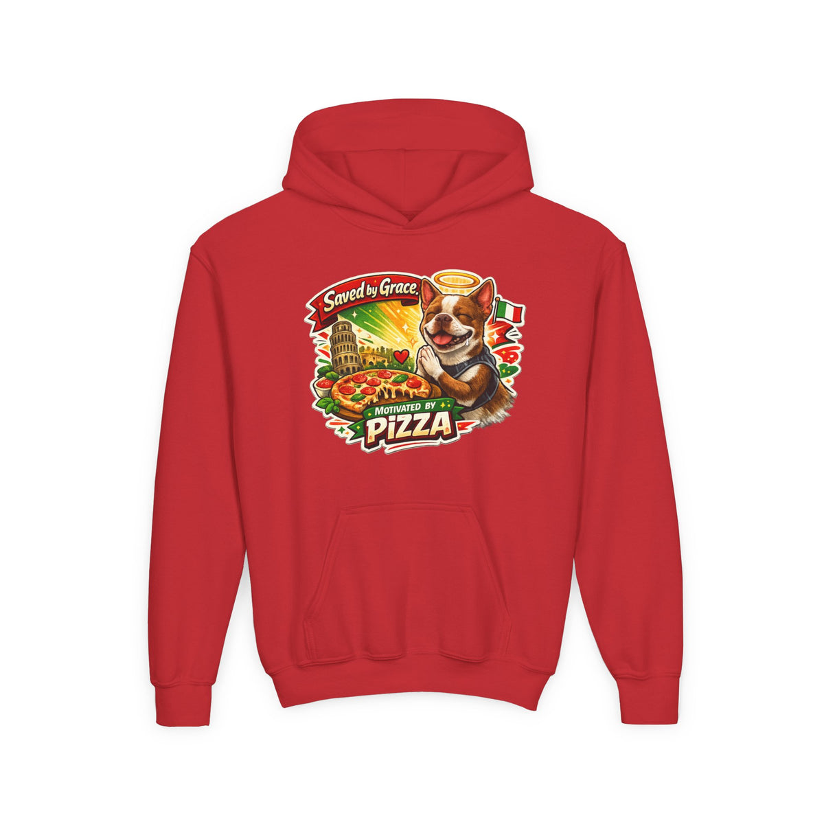 Olli the Boston Terrier Pizza Adventure Hoodie | My Nose Says This Way sweatshirt