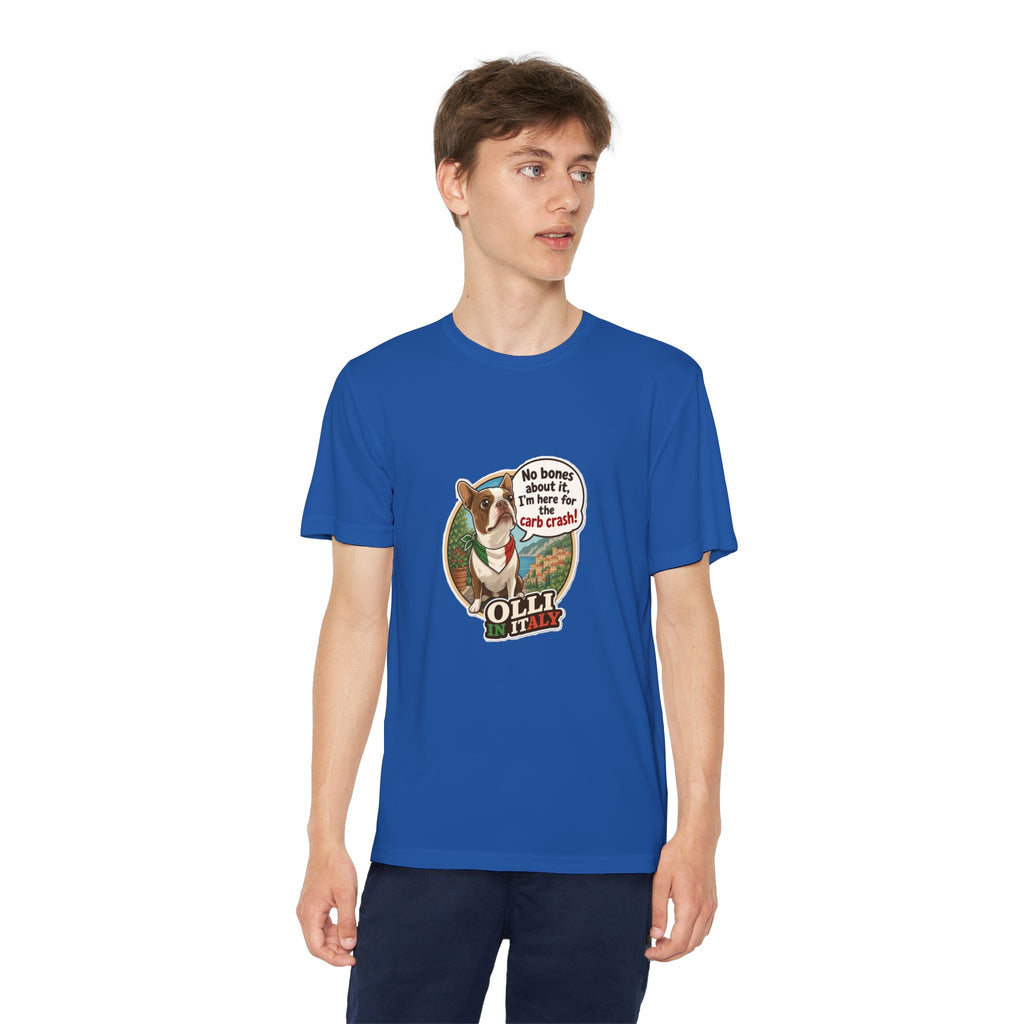 Youth Competitor Tee - 'Ollie the Boston Terrier' Funny Kids Racing Shirt