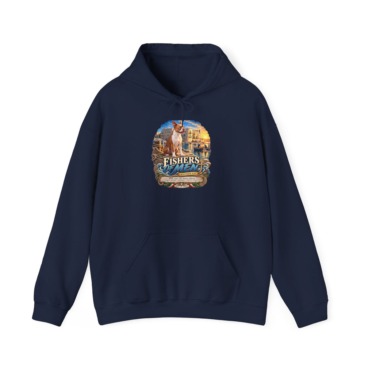 Fishing Vintage Hoodie — "Fishers of Men" Nautical Christian Graphic Sweatshirt