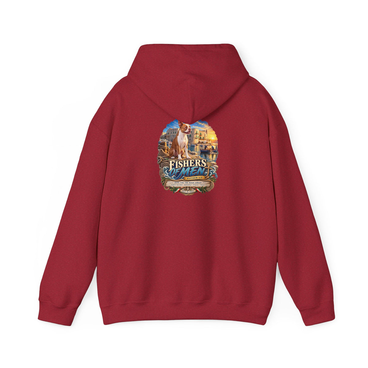 Fishers Indiana Hoodie — Vintage Lakeside Harbor Illustration