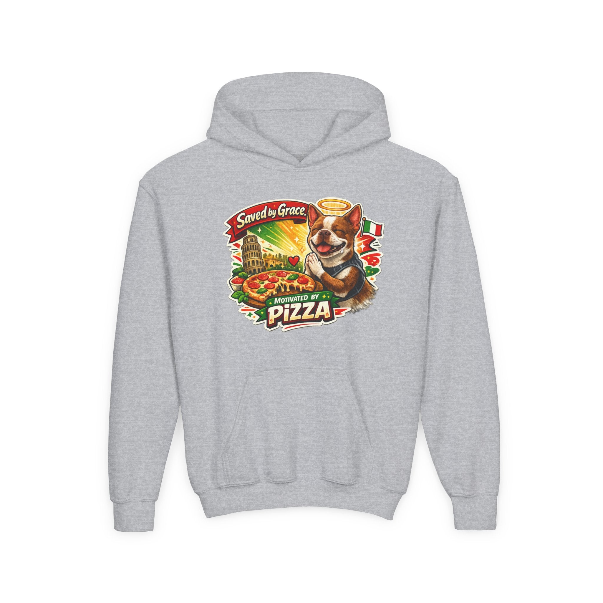 Olli the Boston Terrier Pizza Adventure Hoodie | My Nose Says This Way sweatshirt