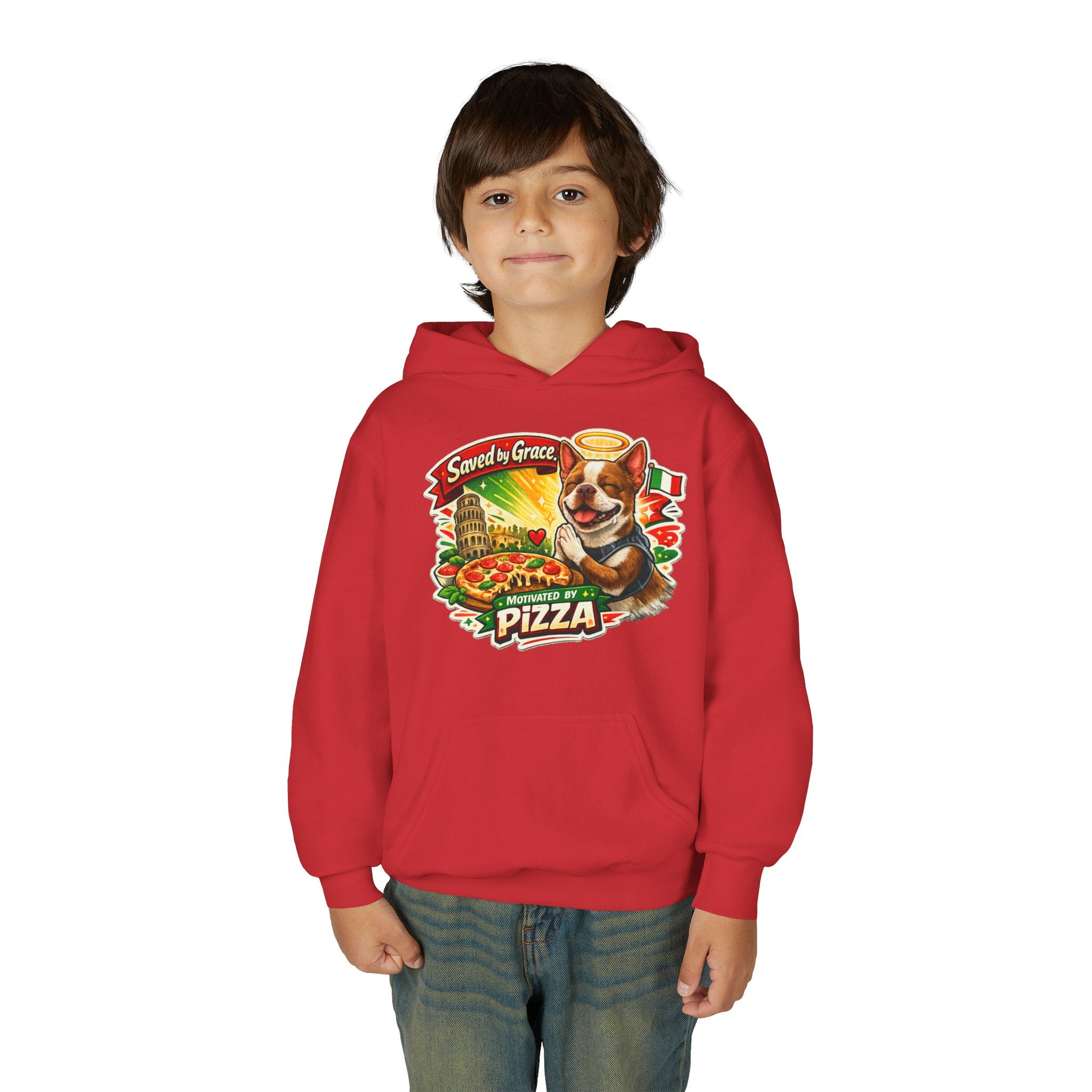 Olli the Boston Terrier Pizza Adventure Hoodie | My Nose Says This Way sweatshirt