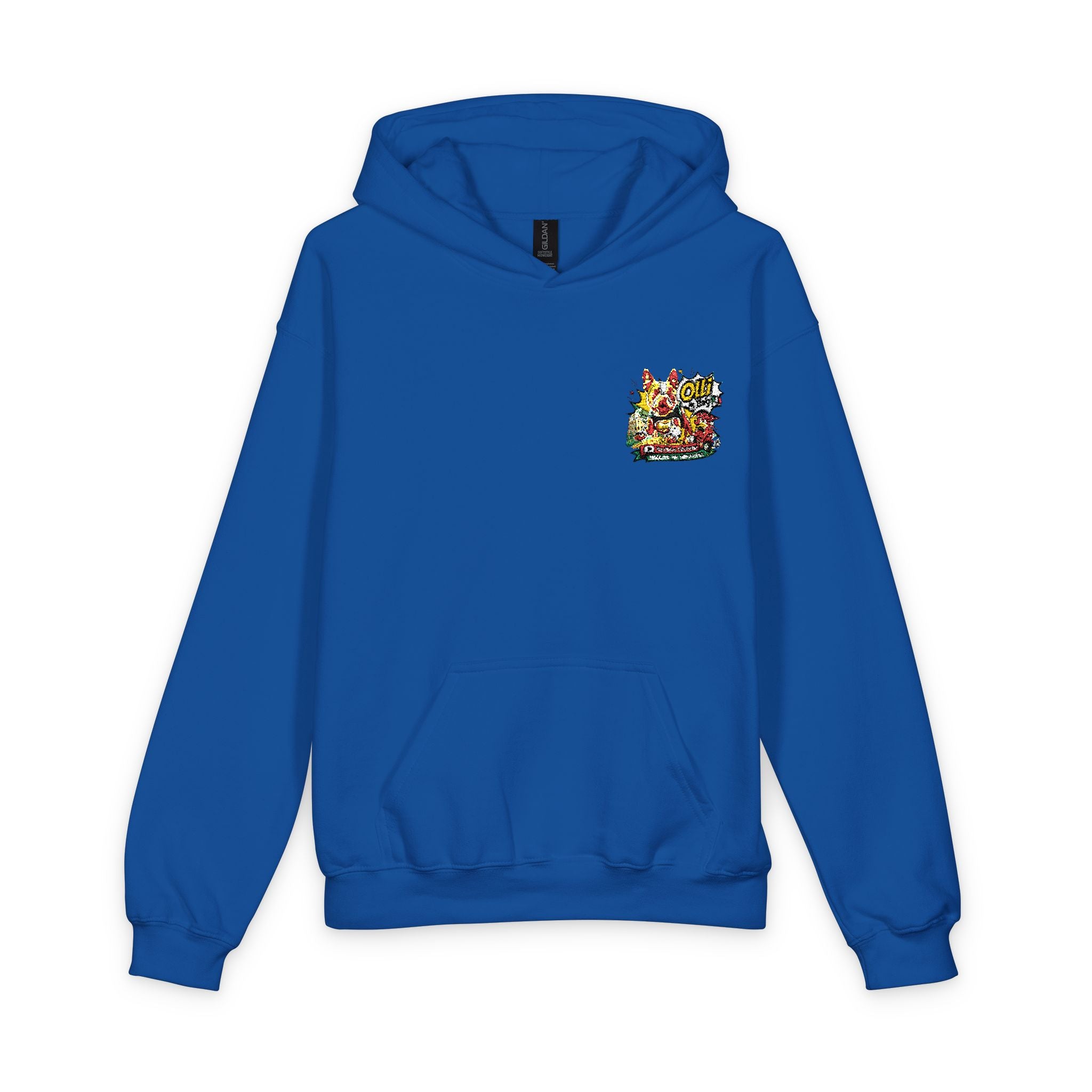 Olli the Boston Terrier Kids Hoodie with Colorful Confetti Pocket Print