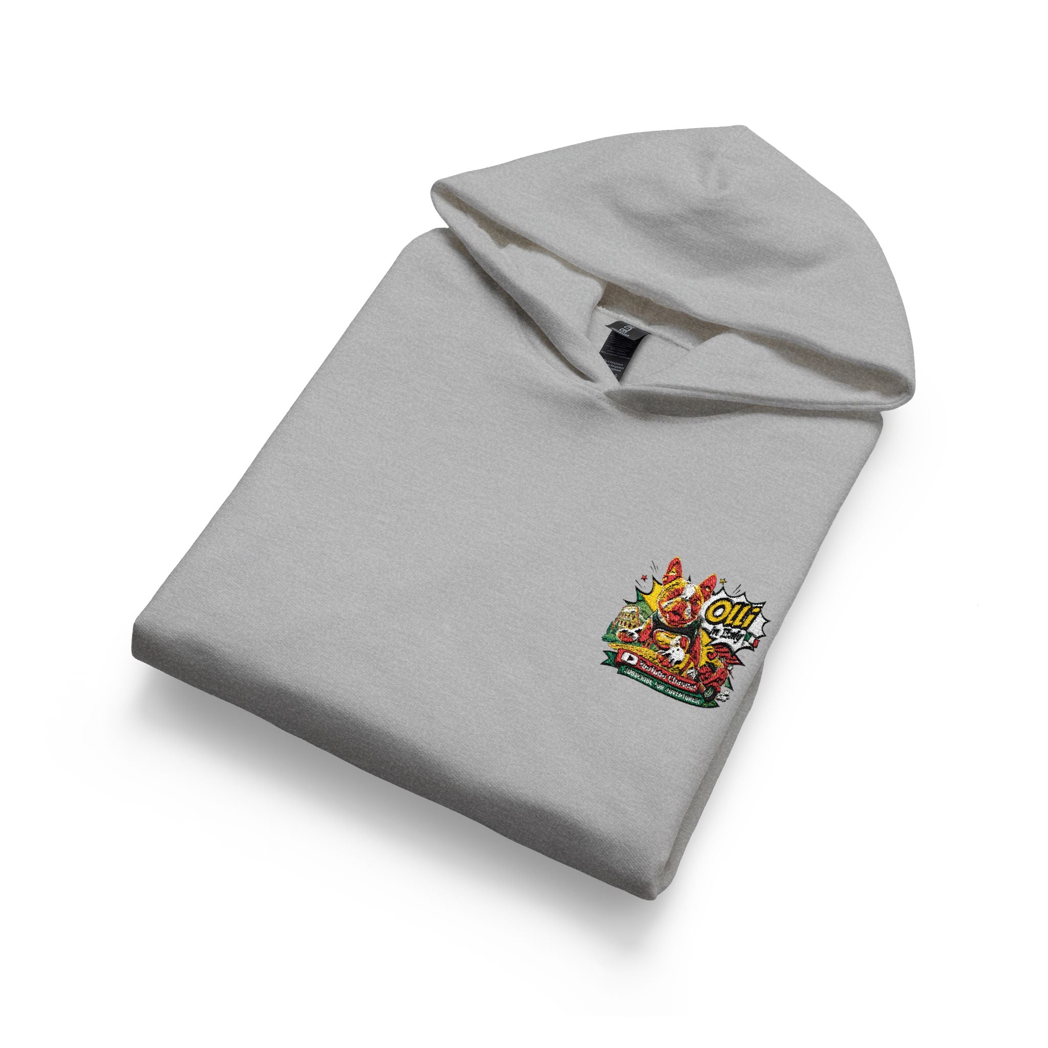 Olli the Boston Terrier Kids Hoodie with Colorful Confetti Pocket Print