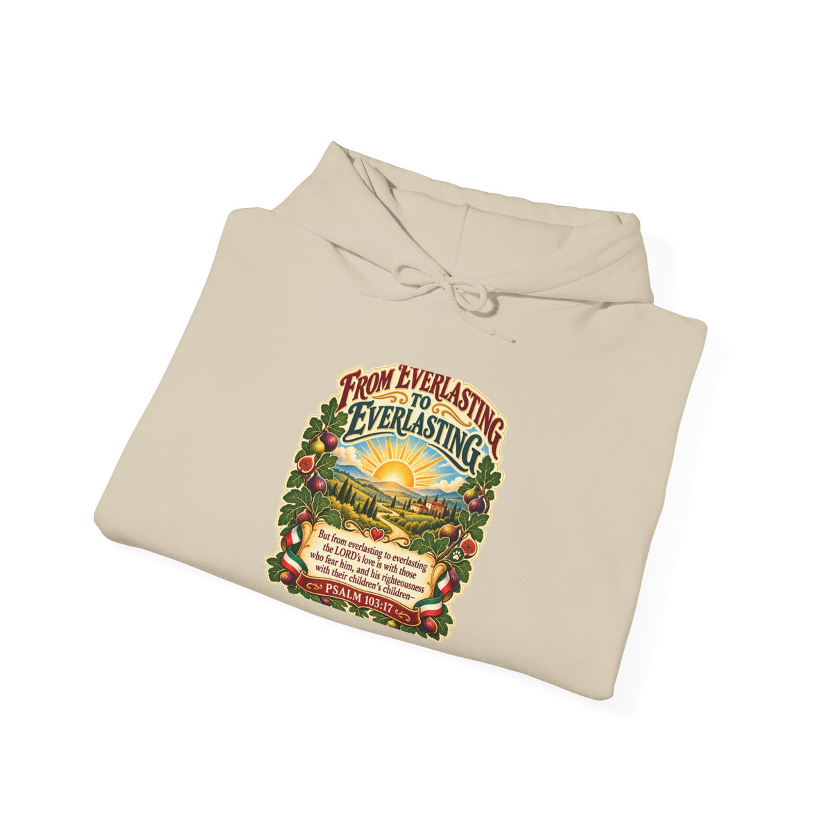 Hoodie - 'From Everlasting to Everlasting' Vintage Nature Graphic Hoodie