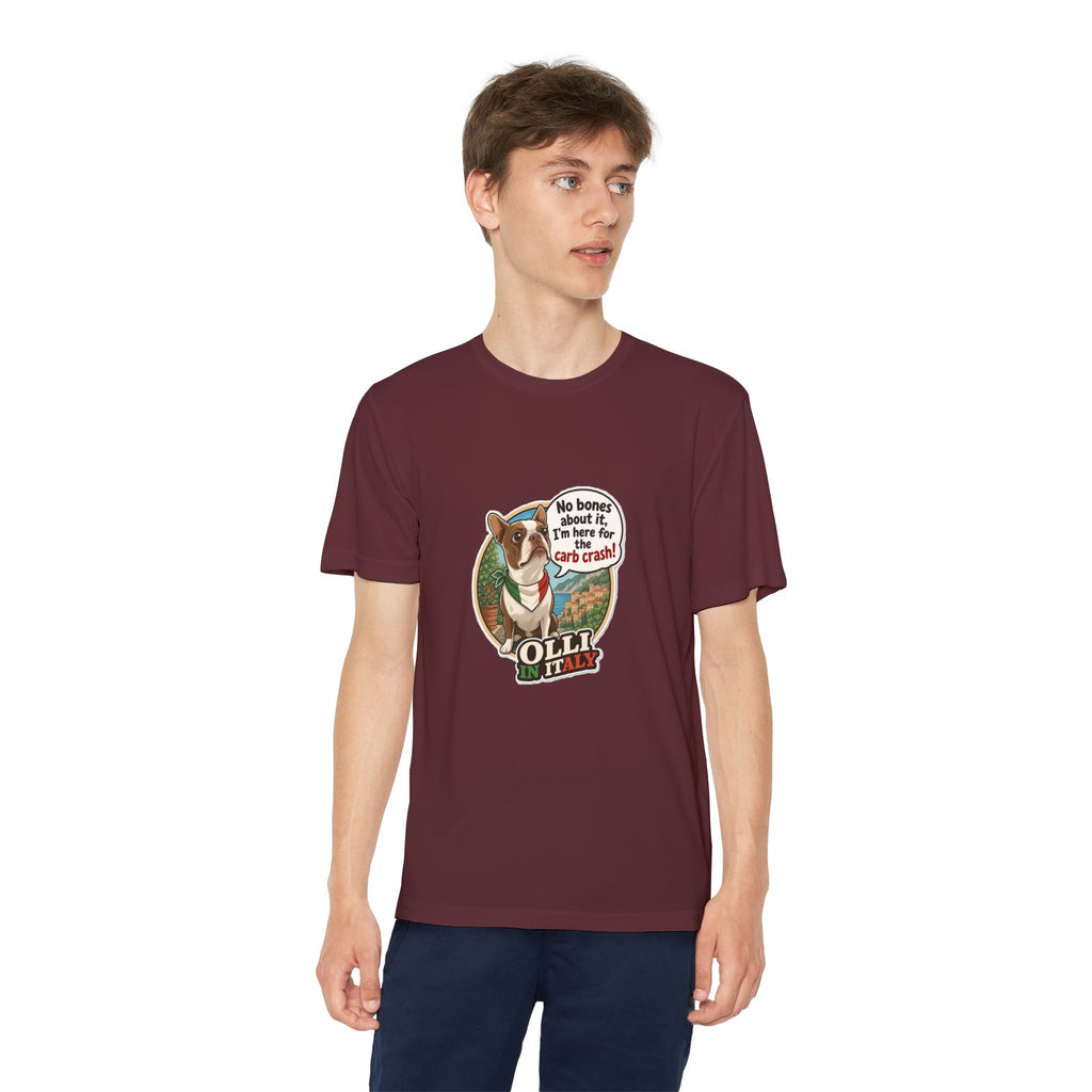 Youth Competitor Tee - 'Ollie the Boston Terrier' Funny Kids Racing Shirt