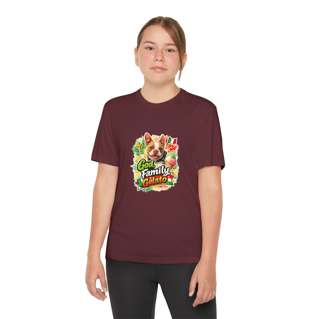 Youth Graphic Tee — 'God, Family, Gelato' Dog Logo