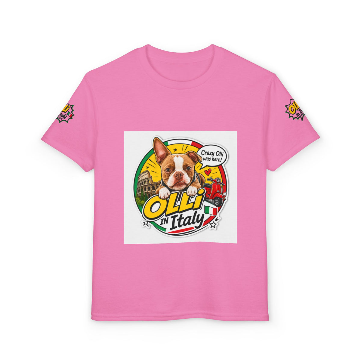 Youth T-Shirt – Crazy Olli Boston Terrier in Italy Graphic