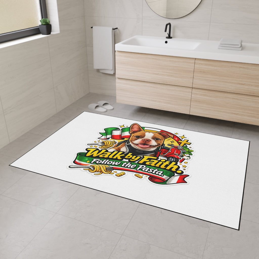 Walk by Faith Follow the Pasta Floor Mat | Italian Dog Design