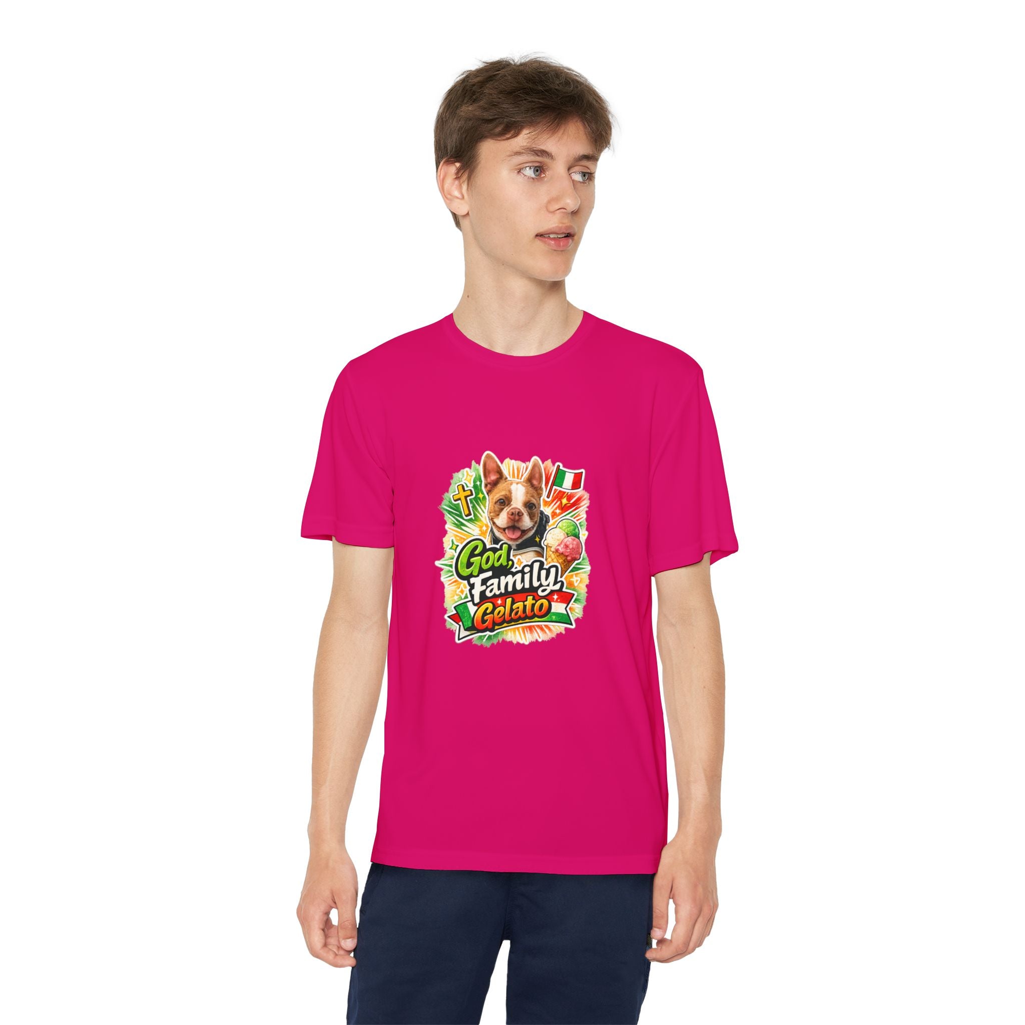 Youth Graphic Tee — 'God, Family, Gelato' Dog Logo