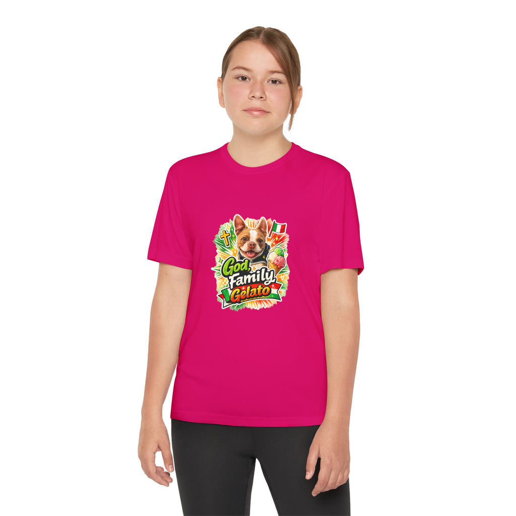Youth Graphic Tee — 'God, Family, Gelato' Dog Logo